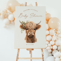 Bienvenue à la Baby Shower Élégante Boho Highland 