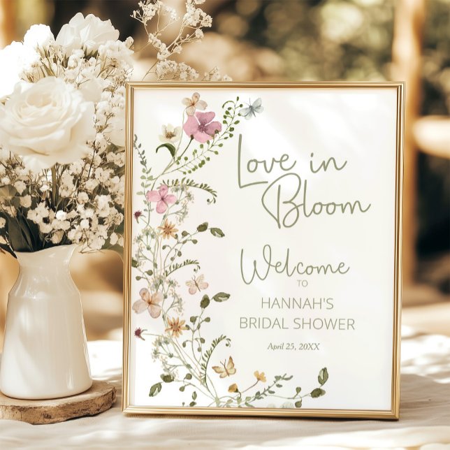 Poster Bienvenue à la Baby Shower Fleurs de Love in Bloom (Créateur téléchargé)