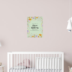 Poster Bienvenue à la Baby Shower florale de printemps av