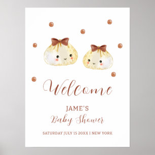 Poster Bienvenue à la Baby Shower Genre Neutre Mignon Bou