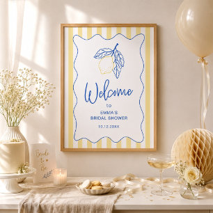Poster Bienvenue à la Baby Shower Italienne Citron Estiva