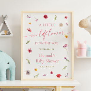 Poster Bienvenue à la Baby Shower Little Wildflower