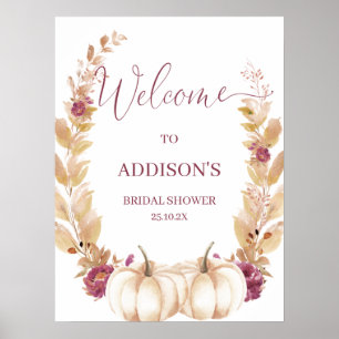 Poster Bienvenue à la Baby Shower Mariage Automne Amour C