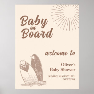 Poster Bienvenue à la Baby Shower Minimaliste Bohème Neut