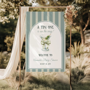 Poster Bienvenue à la Baby Shower Retro Bow Tini One Mart