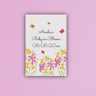 Poster Bienvenue à la Baby Shower Rose Fleur Sauvage