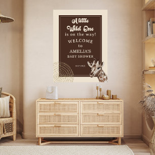 Poster Bienvenue à la Baby Shower Safari Jungle Girafe