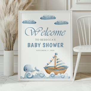 Poster Bienvenue à la Baby Shower sur le thème de la navi