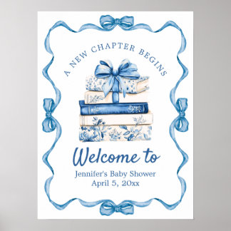 Poster Bienvenue à la Baby-Shower sur le thème du Livre a