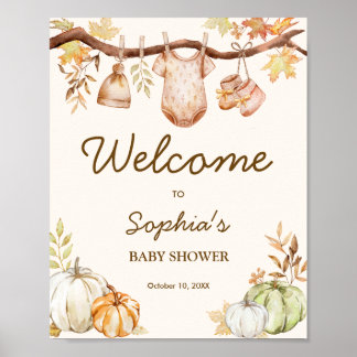 Poster Bienvenue à la Baby Shower Tomber en Amour