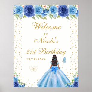 Poster Bienvenue à la fête d'anniversaire de la fille à l