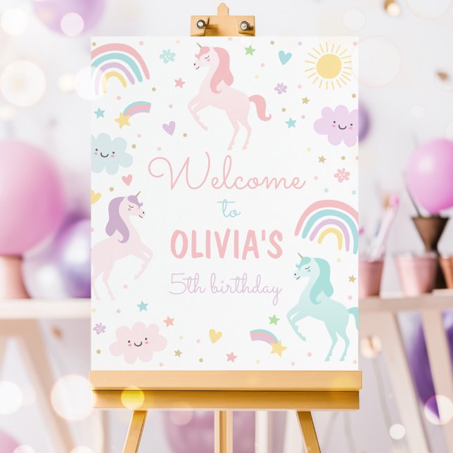 Poster Bienvenue à la fête d'anniversaire de l'arc-en-cie (Créateur téléchargé)