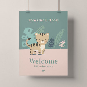 Poster Bienvenue à la fête d'anniversaire de Tiny Tiger 1