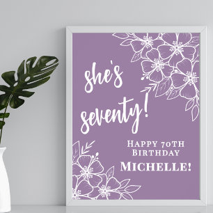Poster Bienvenue à la fête d'anniversaire des 70 ans en v