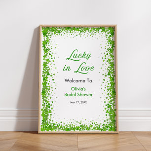 Poster Bienvenue à la fête de douche de mariage St Patric