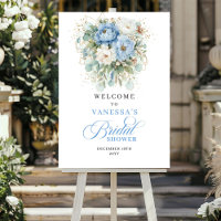 Bienvenue à la fête de mariage Eucalyptus Bleu Cla