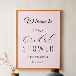 Poster Bienvenue à la fête de mariage Rose Pâle