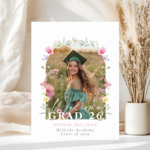 Poster Bienvenue à la fête de remise des diplômes avec un