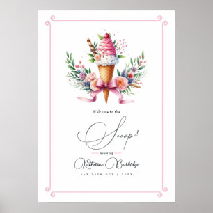 Poster Bienvenue à la Fête des mariées de crème glacée Sc