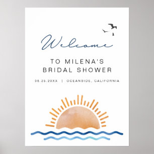 Poster Bienvenue à la fête prénuptiale de OCEANSIDE Beach