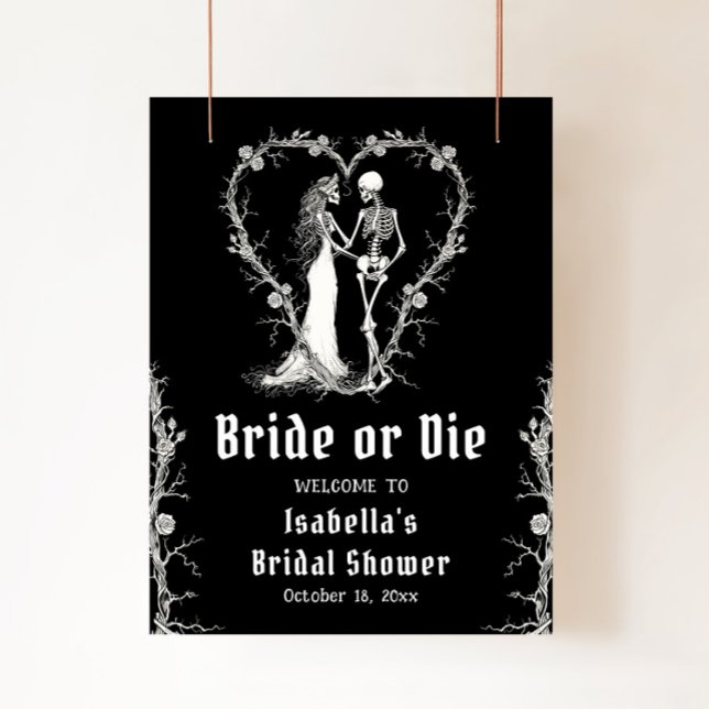 Poster Bienvenue à la mariée de squelette d'Halloween ou  (Créateur téléchargé)