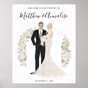 Poster Bienvenue à la mariée et au Mariage de chambre