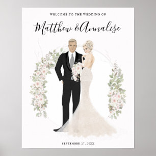 Poster Bienvenue à la mariée et au Mariage de chambre