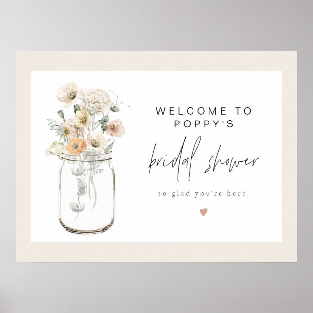 Poster Bienvenue à la nuptiale du Fleur sauvage rustique  (Devant)