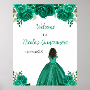 Poster Bienvenue à la Princesse à la Peau Foncée pour sa