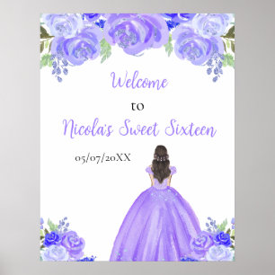 Poster Bienvenue à la Princesse aux Cheveux Bruns pour se