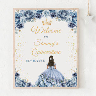 Poster Bienvenue à la Princesse Dusty Blue pour ses Quinc