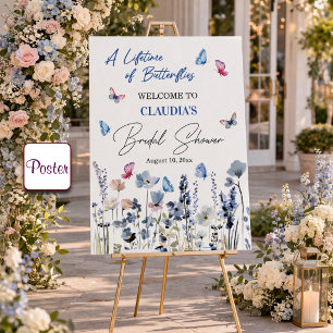 Poster Bienvenue à la réception de mariage aux fleurs sau