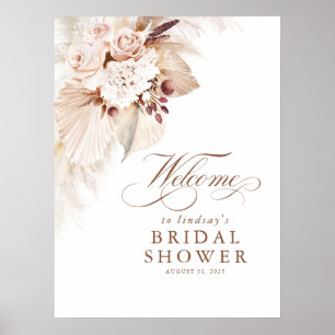Poster Bienvenue à la réception de mariage Floral Douce H