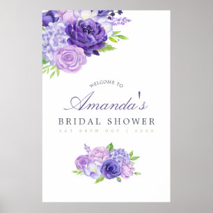 Poster Bienvenue à la réception de mariage Floral Ultra V