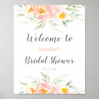 Poster Bienvenue à la réception de mariage Rustic Blossom
