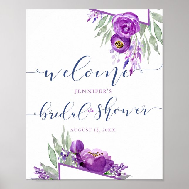 Poster Bienvenue à la réception de mariage rustique lavan (Devant)