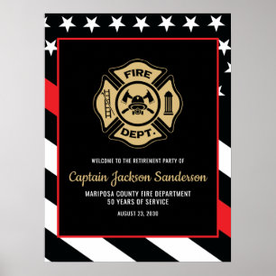 Poster Bienvenue à la retraite des pompiers du service d'