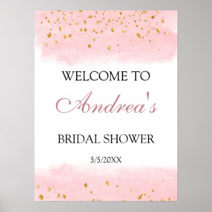 Poster Bienvenue à la soirée de mariage à paillettes d'or