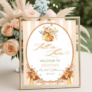 Poster Bienvenue à la soirée de mariage de la citrouille