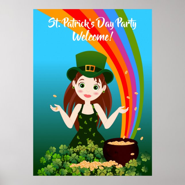 Poster Bienvenue à la St. Patrick's Kids Party (Devant)