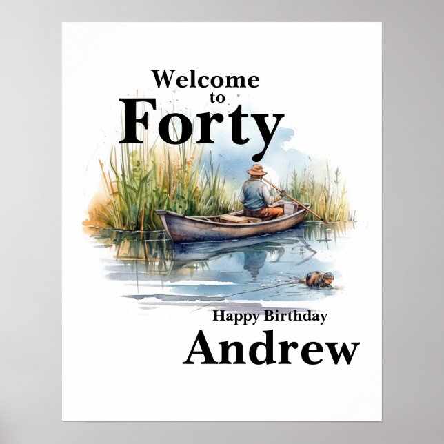 Poster Bienvenue à l'aquarelle de Quarty Men's Birthday F (Devant)