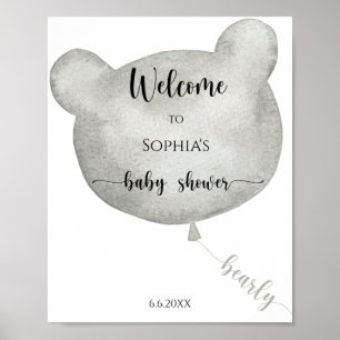 Poster Bienvenue à l'ours à ballon