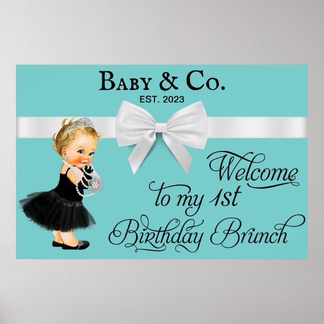 Poster Bienvenue À Mon Premier Brunch Anniversaire (Devant)