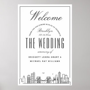 Poster Bienvenue à notre Mariage de Brooklyn !