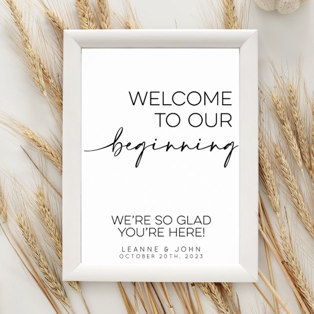 Poster Bienvenue À Notre Mariage Débutant (Créateur téléchargé)