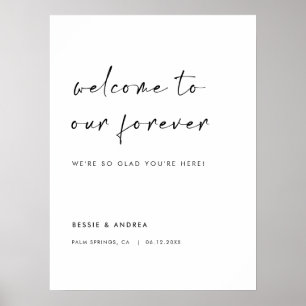 Poster Bienvenue à notre Mariage Forever Modern