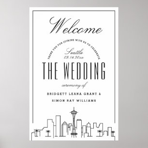 Poster Bienvenue à notre Mariage Seattle !