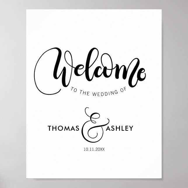 Poster Bienvenue à notre mariage - Signal personnalisé (Devant)