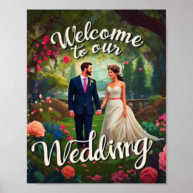 Poster "Bienvenue à notre Mariage" Signes (Devant)