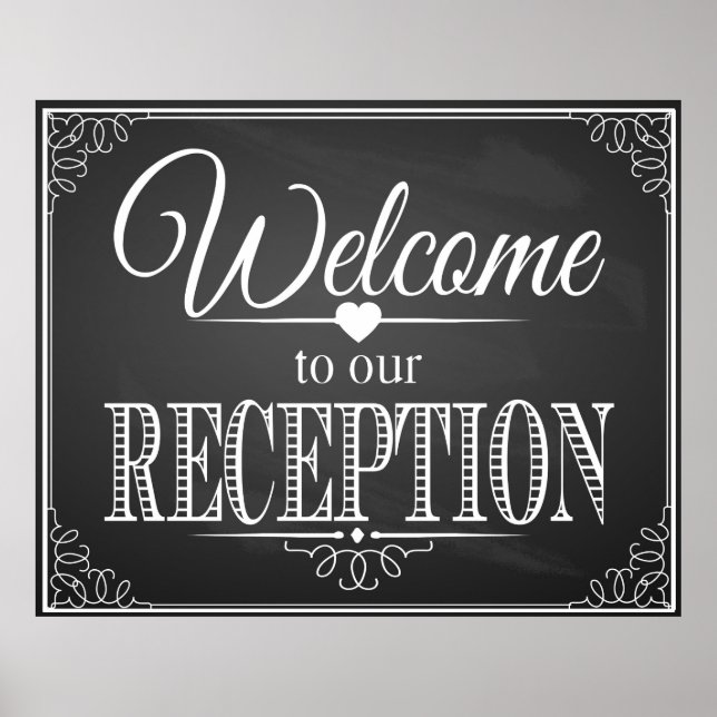 Poster Bienvenue à notre réception idéale pour le mariage (Devant)